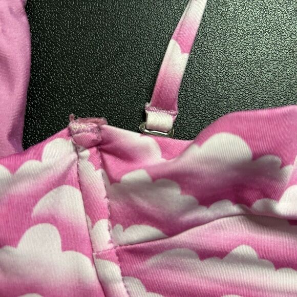 Frankie’s Bikinis Cielo Bikini Top in Pink Cloud Print Size M - Picture 6 of 10